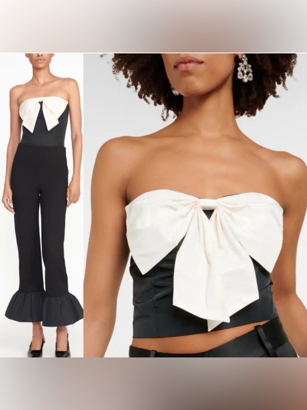 NWT Staud Atticus Top Black Ivory Size Small